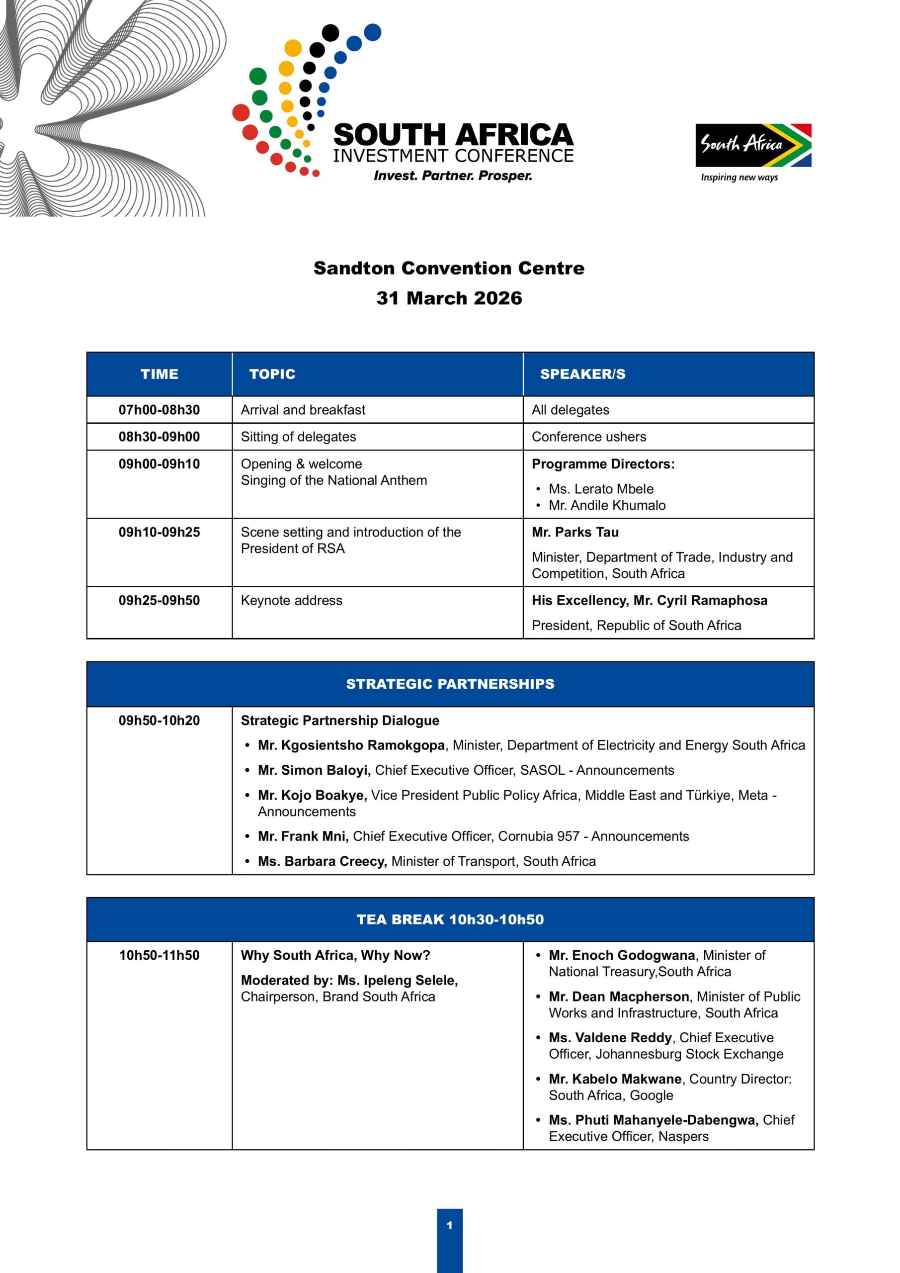 SAIC 2026 Programme