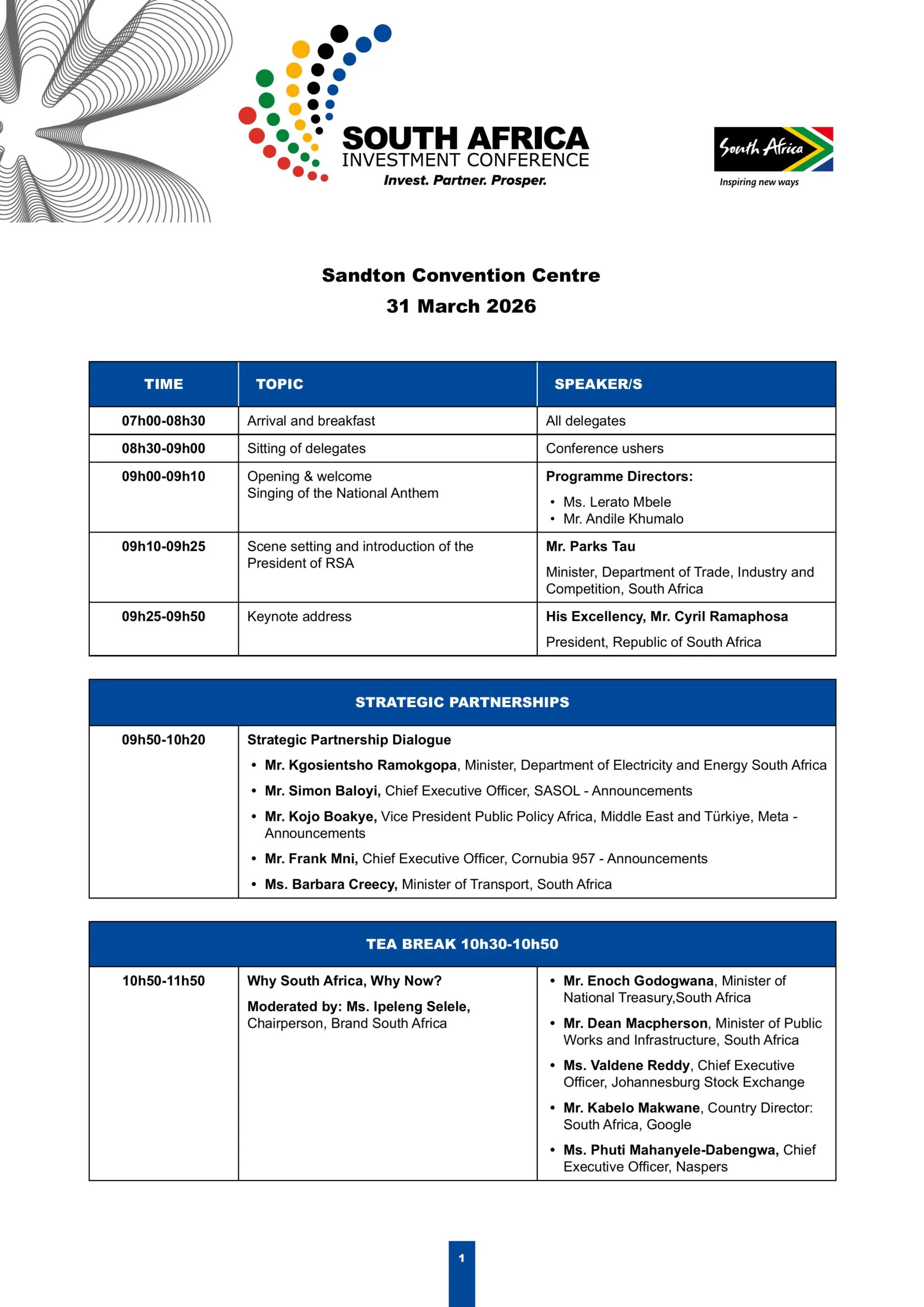 SAIC 2026 Programme